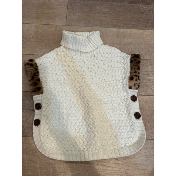 ASPEN KIDS SMALL 5/6 WHITE LEOPARD SWEATER SLEEVELESS - Picture 1 of 7